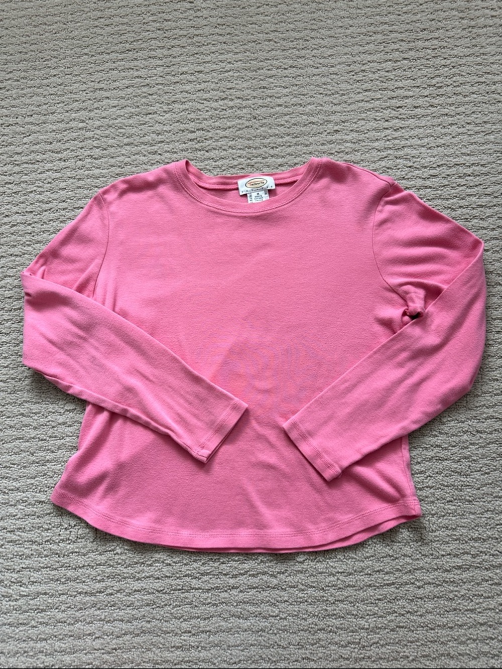 Talbots Petites Pink Long Sleeve Crewneck Top